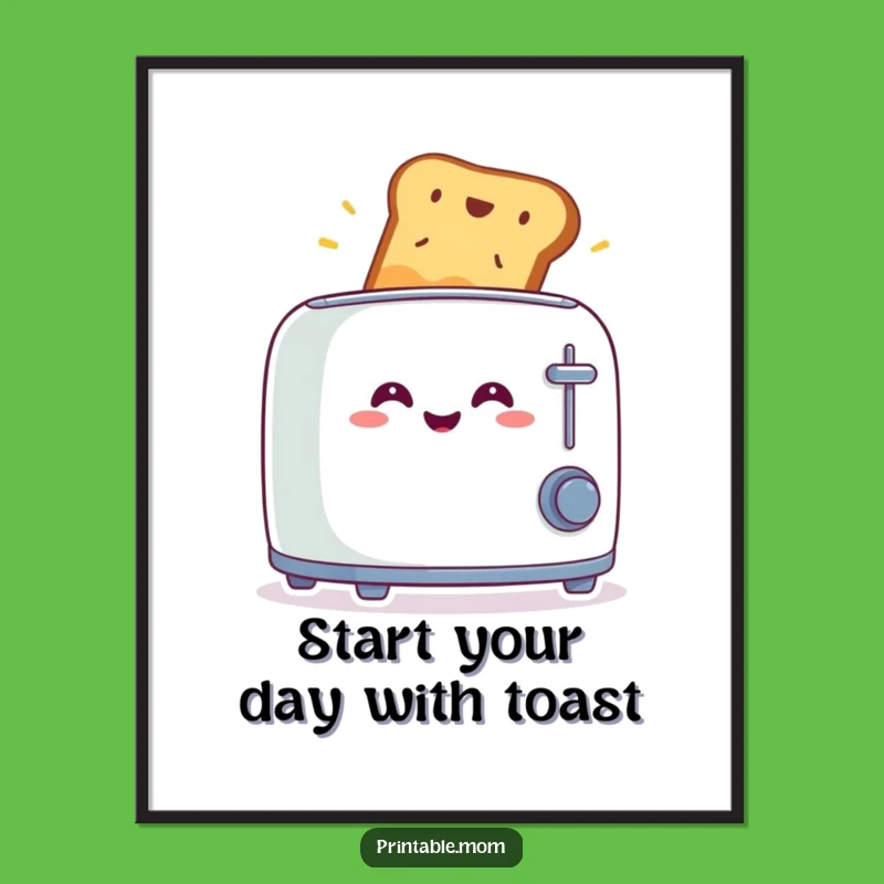 Free Printable Wall Art: Toaster Toast Surprise Humorous Downloadable Decor