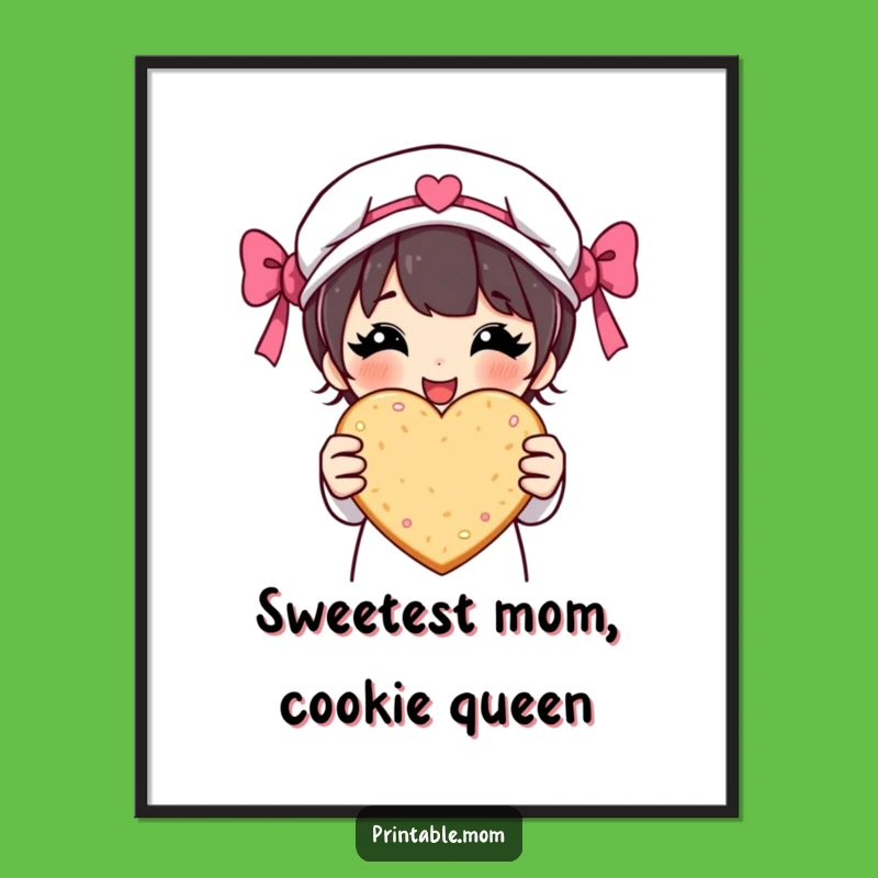Funny Free Printable Wall Art: Proud Mom Cookie Art Download