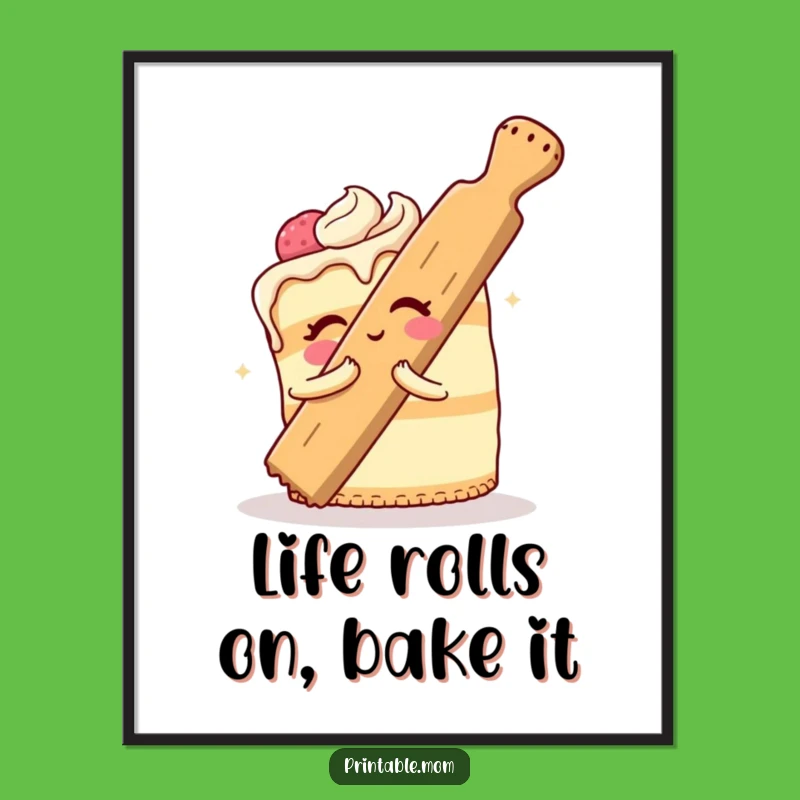Free Printable Wall Art: Cake vs Rolling Pin Humorous Art for Your Home