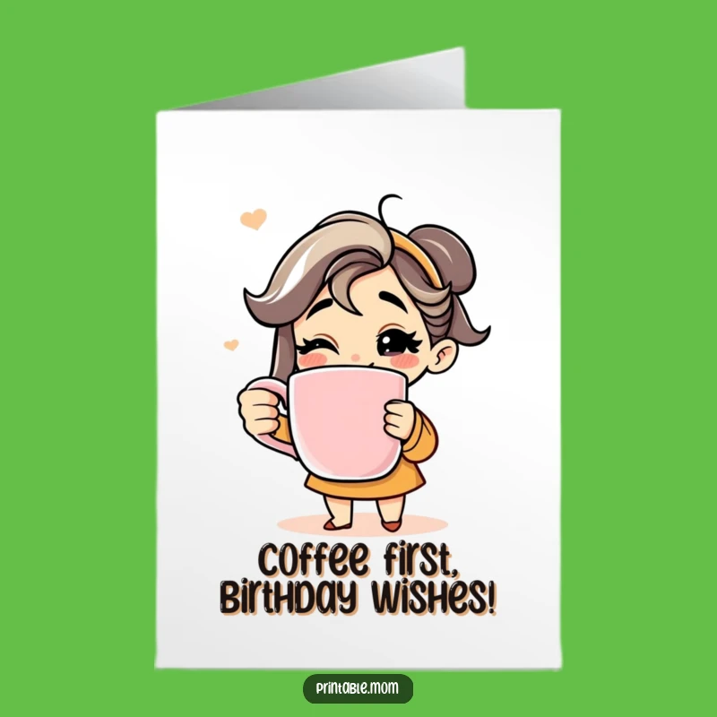 Free Printable Coffee Mom Birthday Card: Giant Mug Fun Downloadable Gift