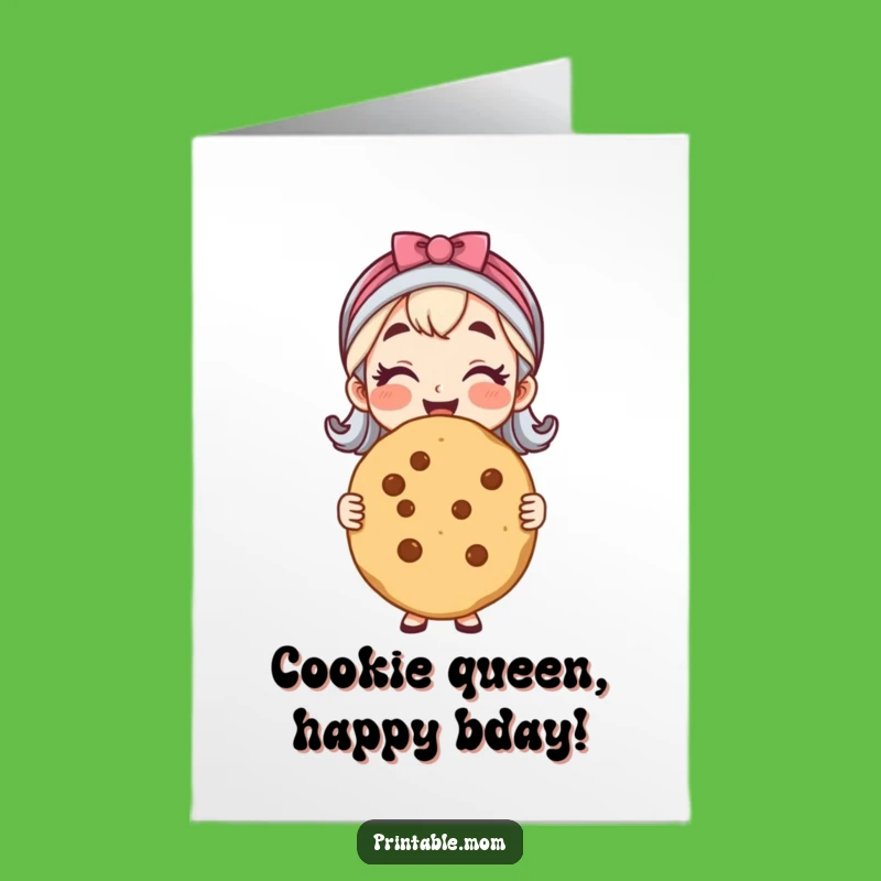 Free Printable Birthday Card: Cheerful Mom Cookie, DIY Downloadable Gift