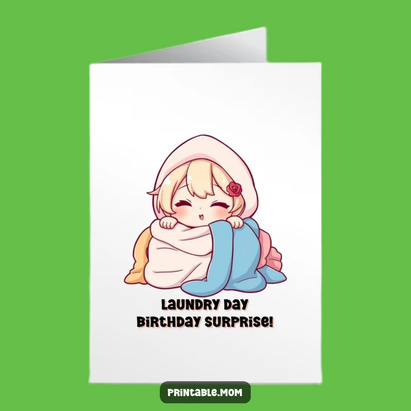 Free Printable Birthday Card: Laundry Peek-a-Boo Humor, Downloadable Gift