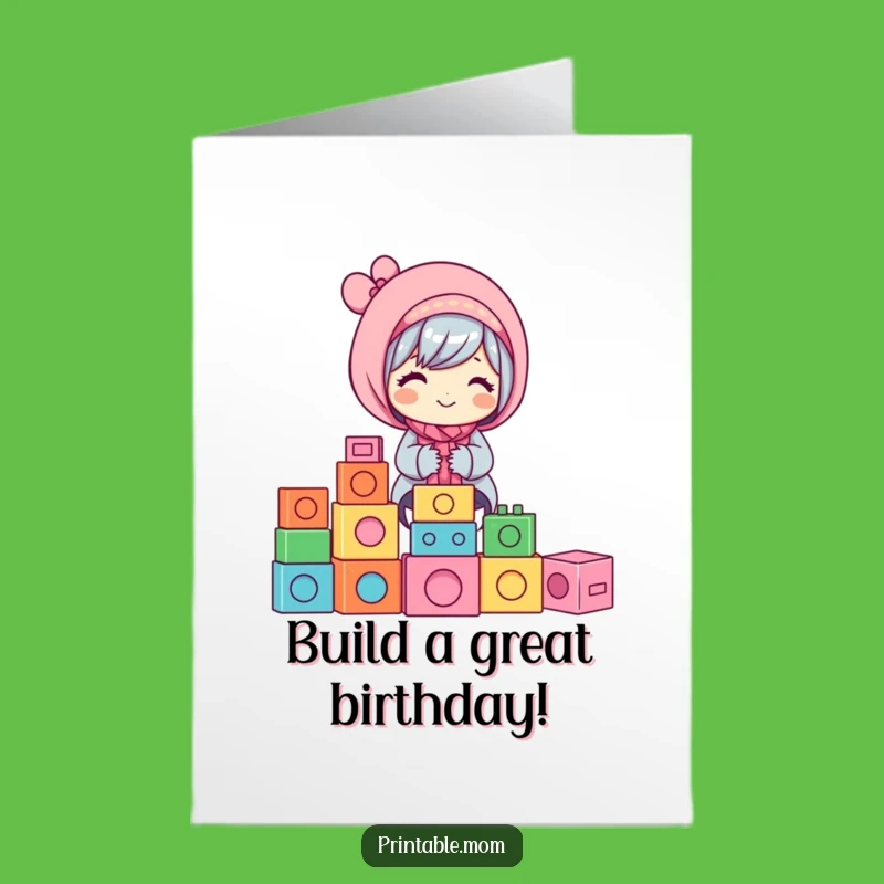 Free Printable Joyful Mom Building Blocks Birthday Card - Fun Downloadable Gift