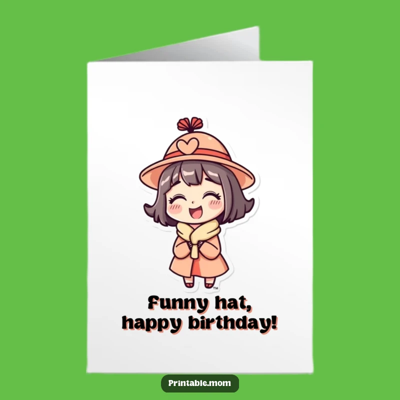 Free Printable Birthday Card: Funny Hat Mom, Hilarious Downloadable Birthday Surprise