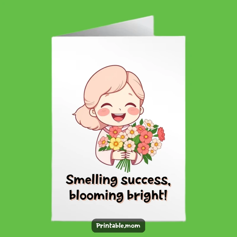 Free Printable Congrats Card: Laughing Mom Flowers - Downloadable