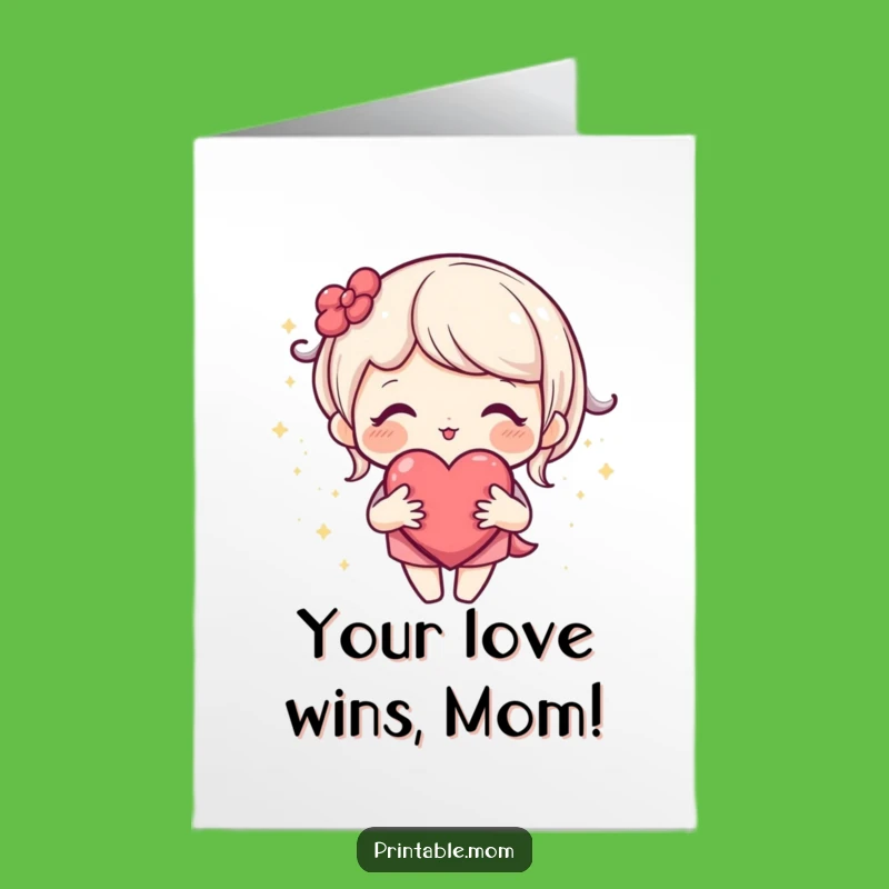 Free Printable Congrats Card: Mom's Sparkling Heart for Your Success