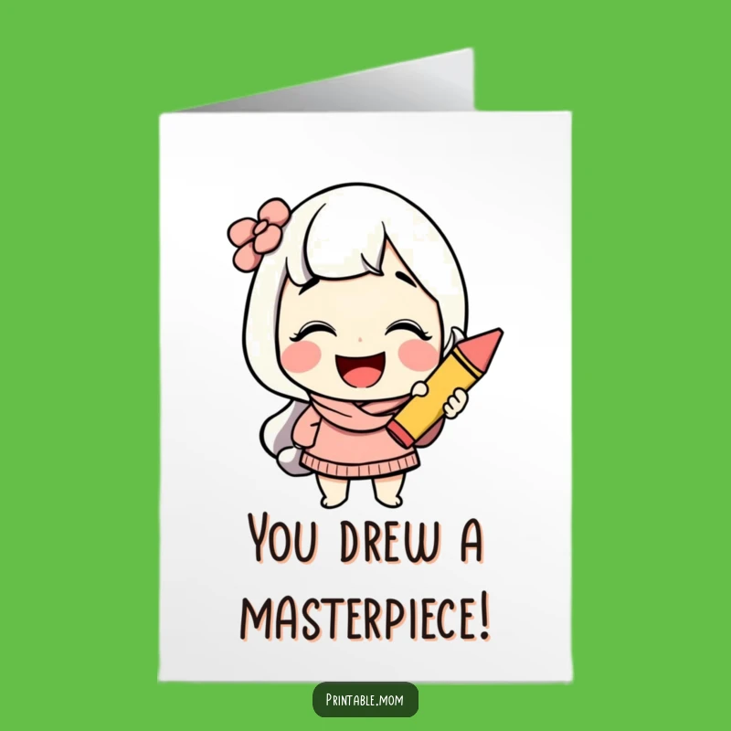 Free Printable Mom Congrats Card: Giggling Art Humor, Funny DIY Downloadable Gift