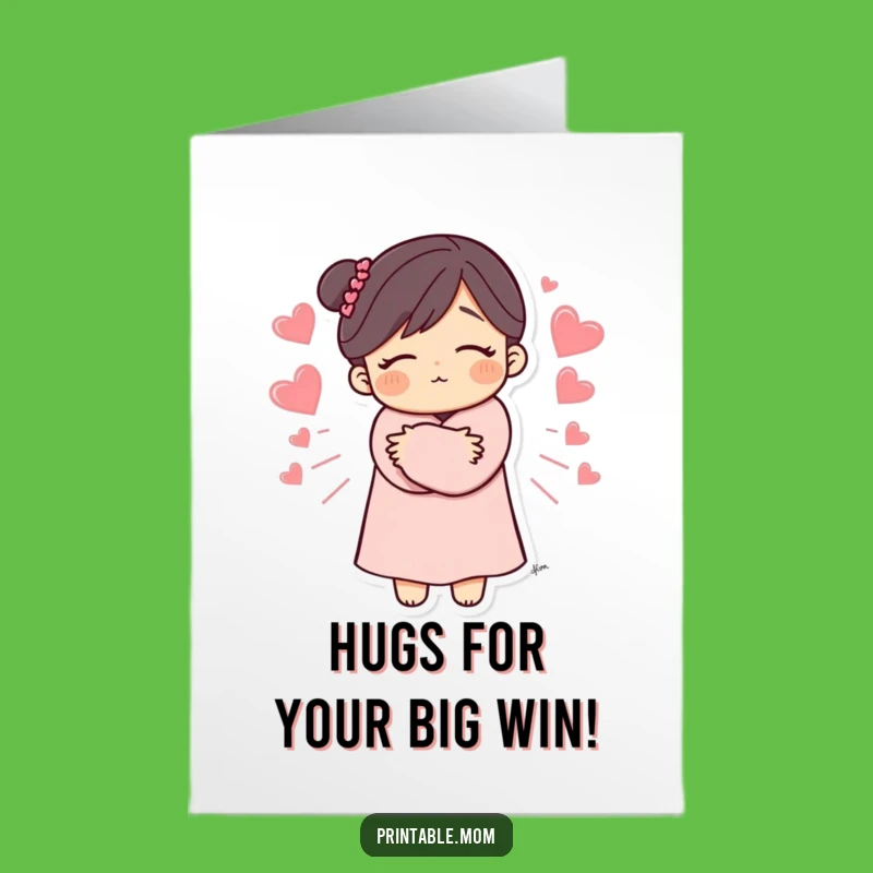Free Printable Congrats Card: Mom's Hugs & Hearts, Downloadable Celebration Gift