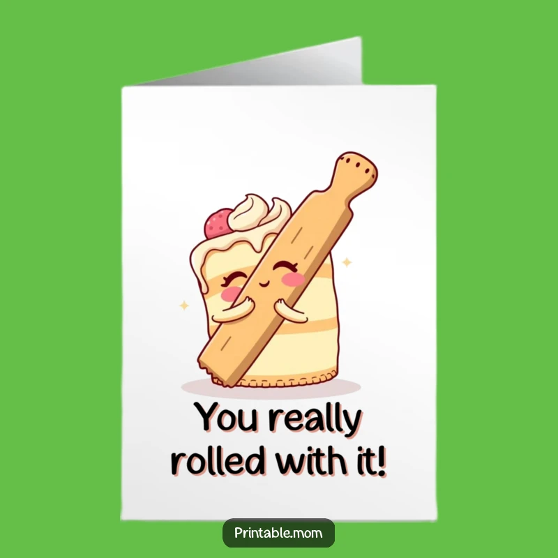 Free Printable Congrats Card: Sweet Victory Cake Art Downloadable Gift