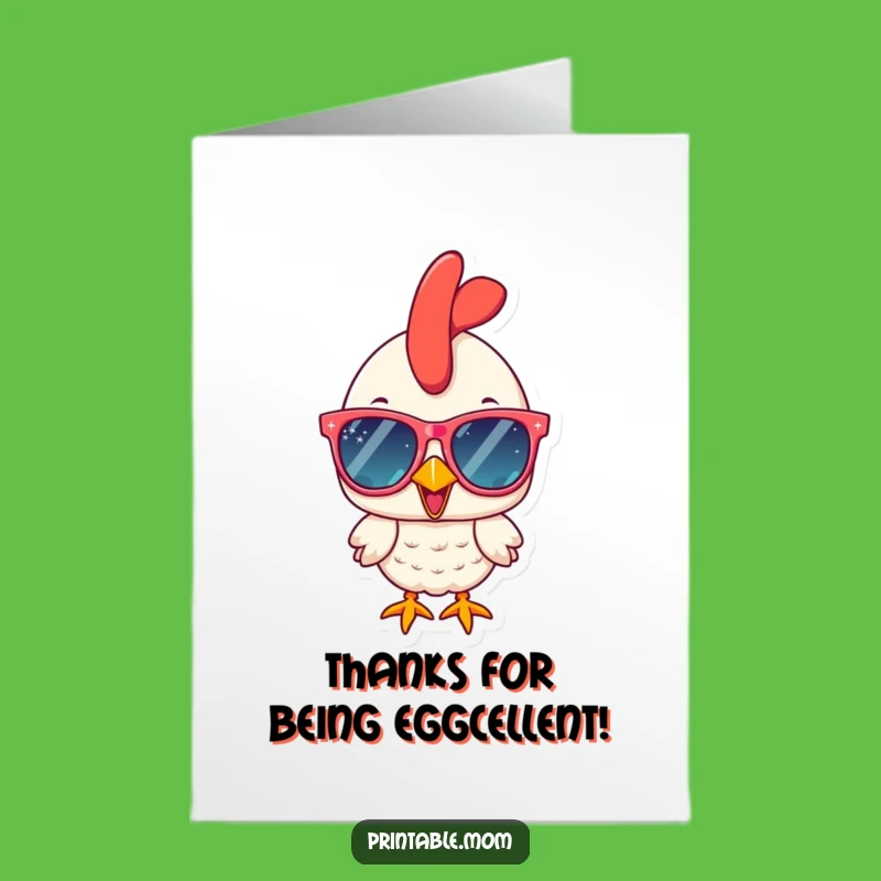 Free Printable Thank You Card - Cool Chicken Expresses Gratitude Hilariously