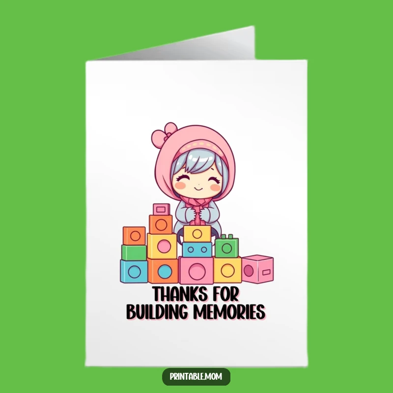 Free Printable Happy Mom Building Blocks Thank You Card - Downloadable Appreciation