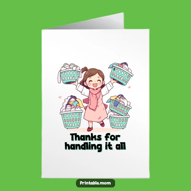Free Printable Mom Thank You Card: Funny Downloadable Gift for Her Efforts