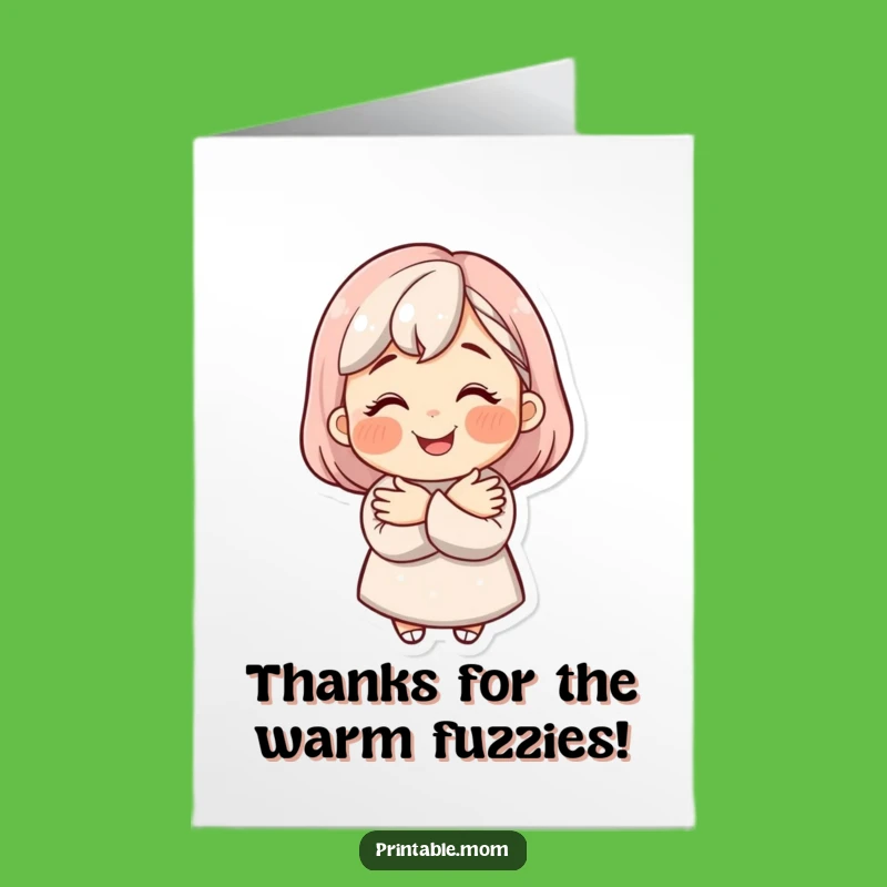 Free Printable Thank You Card - Mom's Warm Hug & Smile!
