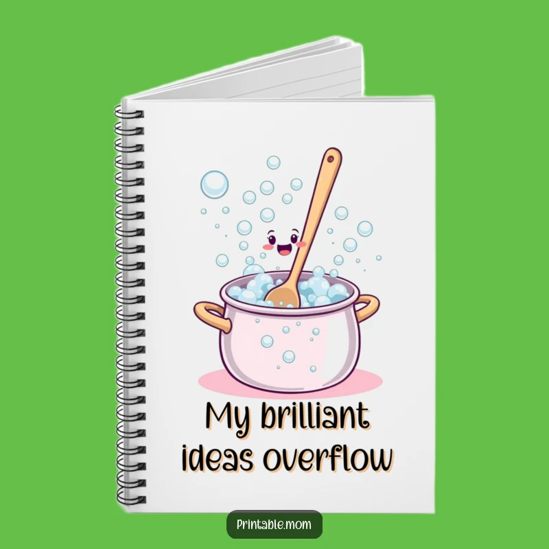 Funny Bewildered Spoon Overflow Notebook - Hilarious Journal for Kitchen Ideas