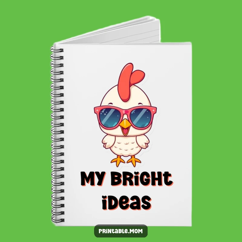 Funny Chicken Notebook: Jot Down Ideas with Sparkly Sunglasses Style