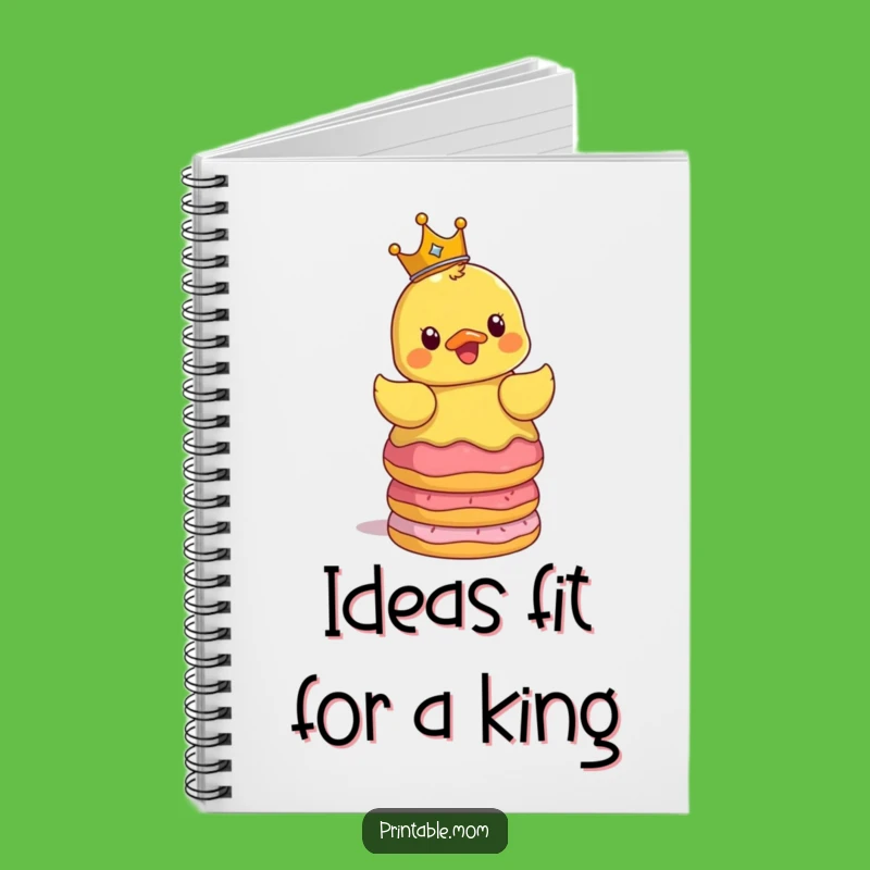 Funny Surprised Duck Crown Donuts Notebook - Jot Down Ideas with a Smile!