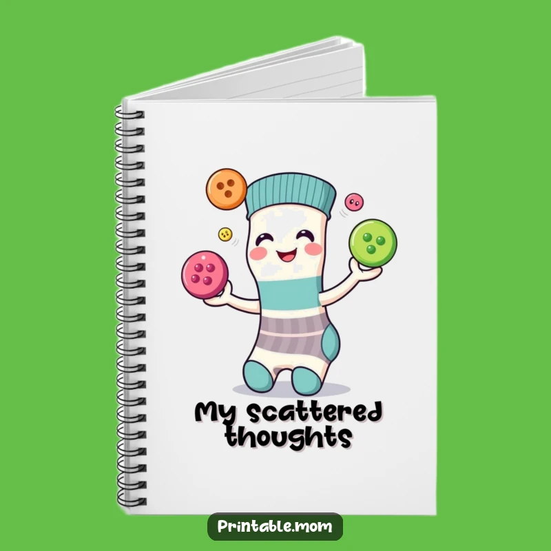 Funny Juggling Sock Buttons Notebook - Jot Down Ideas Playfully!