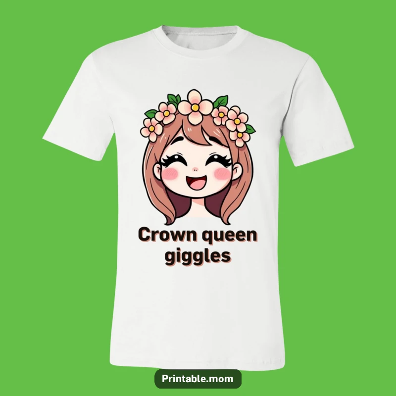 Funny Mom Giggling Flower Crown T-Shirt: Wear Your Joyful Motherhood Style