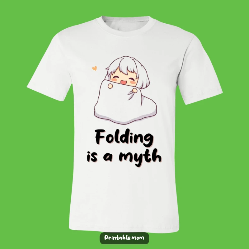 Funny Fitted Sheet T-Shirt: Joyful Folding Struggle, Comical Gift