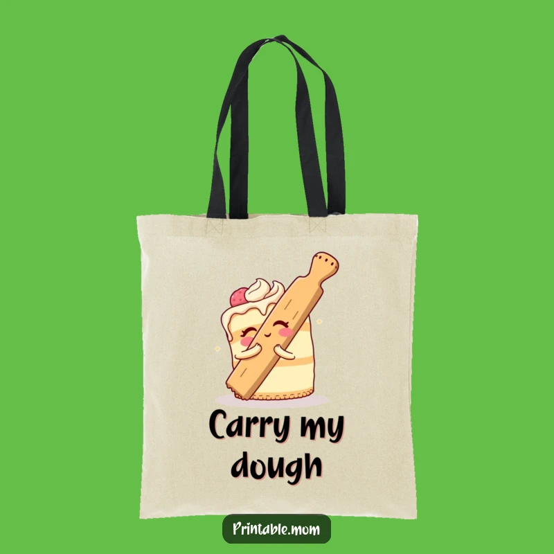Funny Cake Rolling Pin Hug Tote Bag: Carry Your Baking Joy!