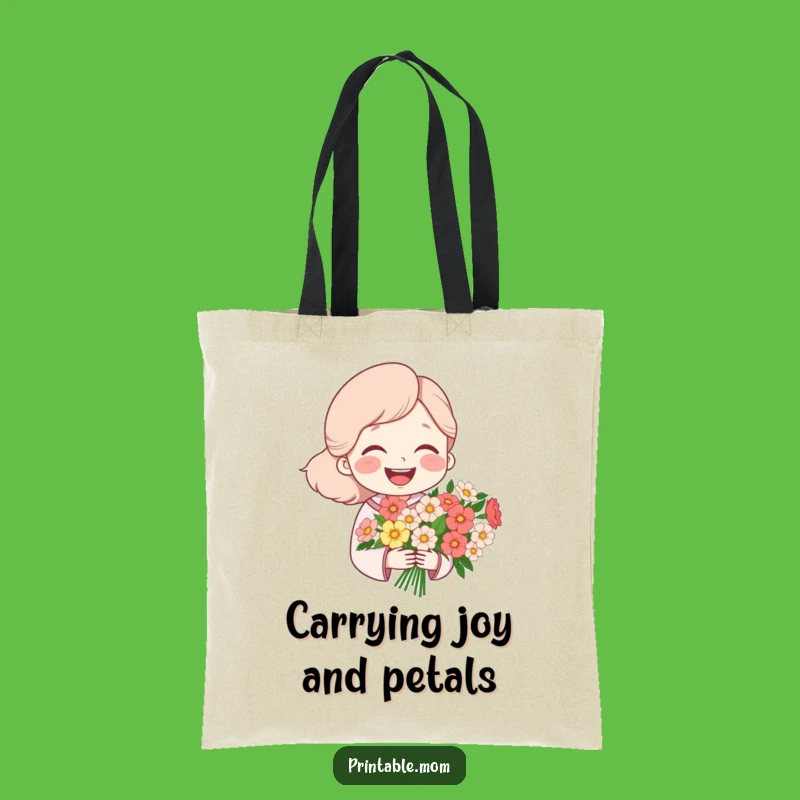 Funny Mom Flower Tote: Laughing Mom's Carrier, Excellent Funny Gift!