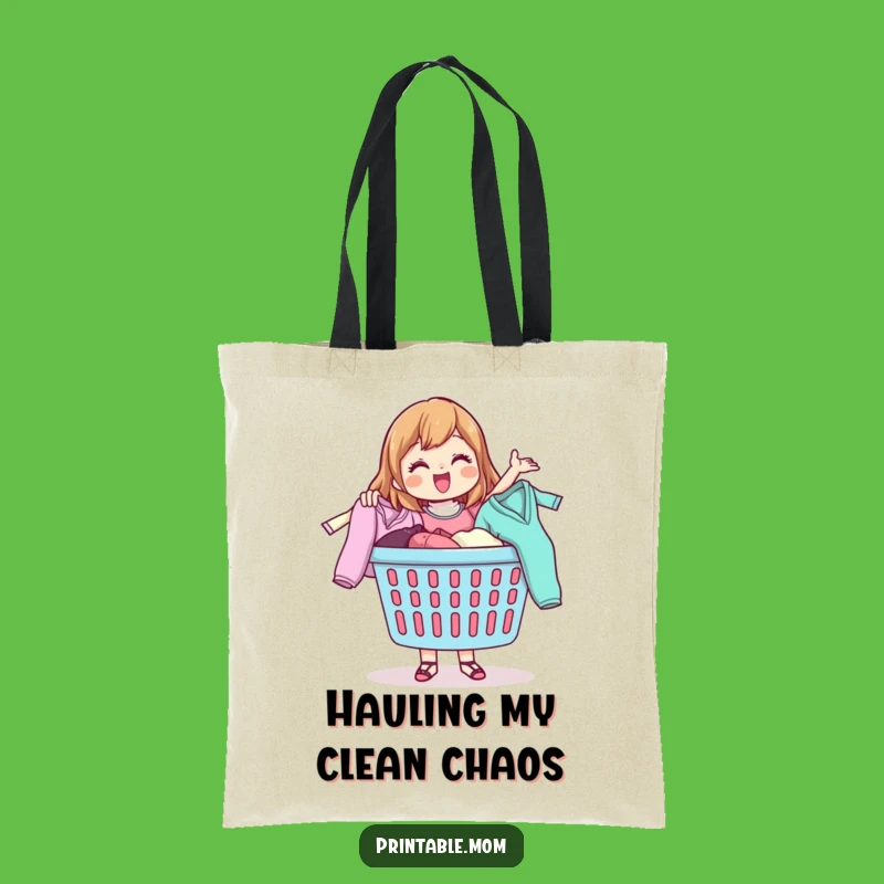 Funny Laundry Mom Tote Bag - Reusable Bag for Laundry Day, Perfect Mom Gift
