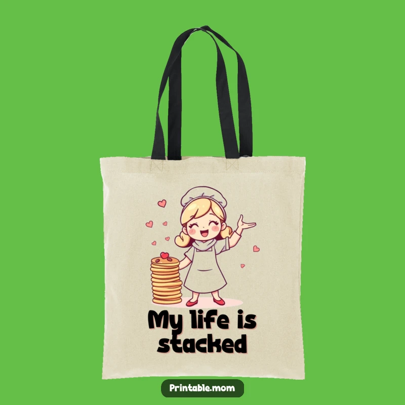 Funny Pancake Mom Tote Bag: Carry Your Day with Bubbly Style, Gift Idea!